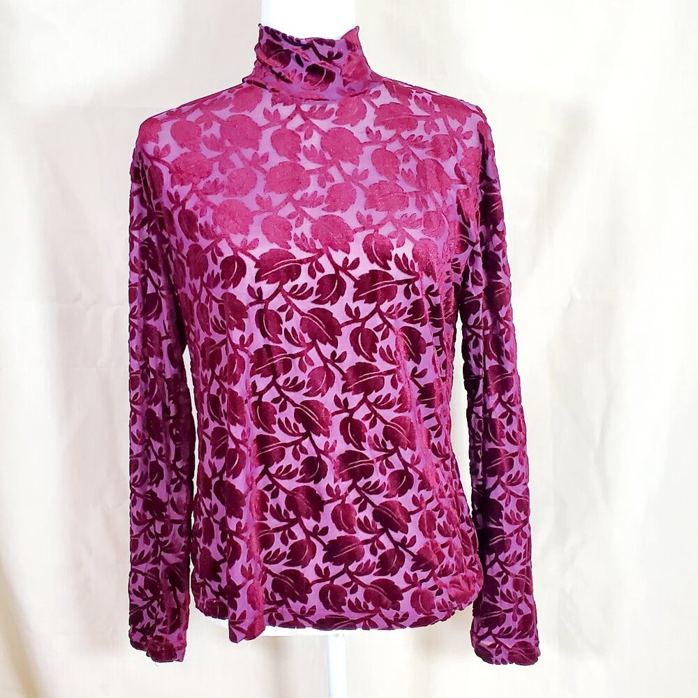 Frazier Lawrence Whimsigoth Sheer Velvet Shirt Large